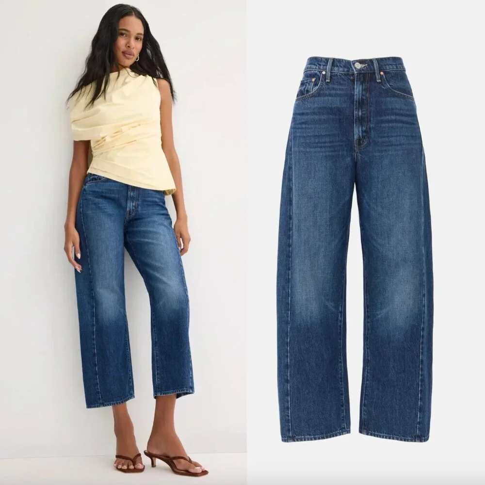 MOTHER Half-Pipe Ankle Jean in Dark Wash Blue Denim Straight Leg Jeans 27 - Picture 1 of 7